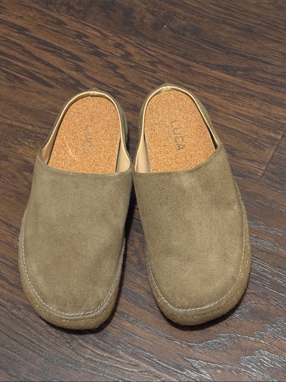 Men's Suede Slip-On Loafers in Olive